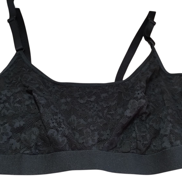 Auden Black Floral Lace Bra Size Large NWT - Picture 2 of 6